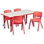 Flash Furniture Emmy Rectangular Activity Table Set, 23.625" x 47.25", Height Adjustable, Red (YU06034RECTBLRD)~#|#~sp81611323_sc7