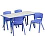 Flash Furniture Emmy Rectangular Activity Table Set, 23.625" x 47.25", Height Adjustable, Blue (YU06034RECTBLBL)~#|#~sp81611465_sc7
