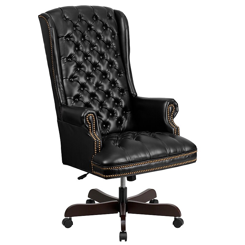 Flash Furniture Turner Ergonomic LeatherSoft Swivel High Back Fully Tufted Executive Office Chair, Black (CI360BK) image 1