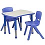 Flash Furniture Emmy Rectangular Activity Table Set, 21.875" x 26.625", Height Adjustable, Blue (YU09832RECTBLBL)~#|#~sp81611483_sc7