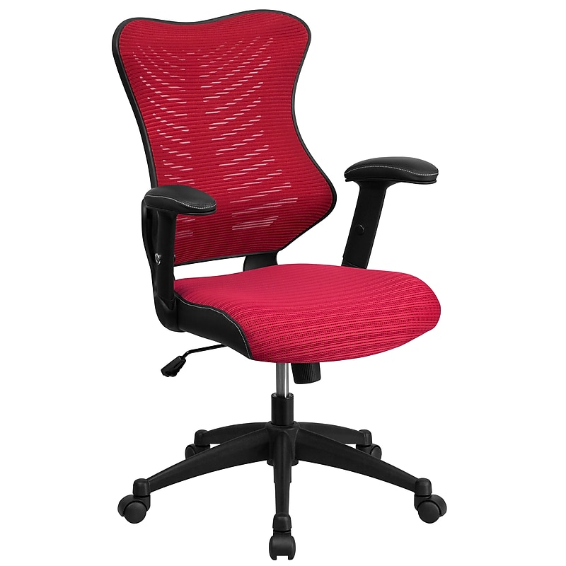 Flash Furniture Kale Ergonomic Mesh Swivel High Back Executive Office Chair, Burgundy (BLZP806BY) image 1