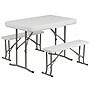 Flash Furniture Rowan Rectangular 3 Piece Folding Bench and Table Set, 25.5" x 41", Granite White (DADYCZ103)~#|#~sp81611637_sc7