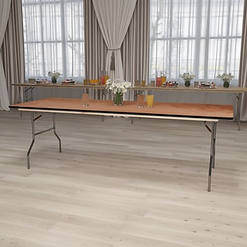 Flash Furniture Fielder Folding Table, 96" x 36", Natural (XA3696P)