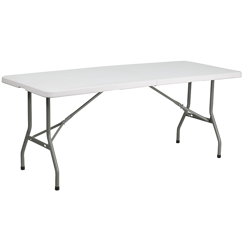 Flash Furniture Kathryn Folding Table, 72" x 30", Granite White (RB3072FH) image 1