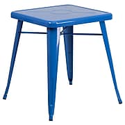 Flash Furniture Square Metal Indoor/Outdoor Table, 24'' x 24", Blue (CH3133029BL)