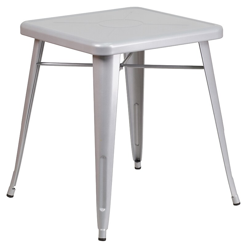Flash Furniture Prince Indoor-Outdoor Square Table, 23.75" x 23.75", Silver (CH3133029SIL) image 1