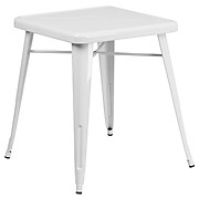 Flash Furniture 24'' Square Metal Indoor/Outdoor Table; White (CH3133029WH)