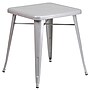 Flash Furniture Owen Indoor-Outdoor Table Set with 2 Stack Chairs, 27.75" x 27.75", Silver (CH31330230SIL)~#|#~sp81612755_sc7