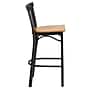 Flash Furniture HERCULES Series Traditional Metal Two-Slat Ladder Back Restaurant Barstool, Black/Natural Wood (XU6R9BLADBARNTW)~#|#~sp81615421_sc7