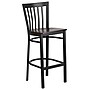 Flash Furniture HERCULES Series Traditional Metal School House Back Restaurant Barstool, Black/Walnut Wood (XU6R8BSCHBARWAW)~#|#~sp81615432_sc7