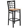 Flash Furniture HERCULES Series Traditional Metal Window Back Restaurant Barstool, Black/Natural Wood (XU6R7BWINBARNTW)~#|#~sp81615437_sc7