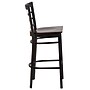 Flash Furniture HERCULES Series Traditional Metal Window Back Restaurant Barstool, Black/Walnut Wood (XU6R7BWINBARWAW)~#|#~sp81615446_sc7