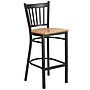 Flash Furniture HERCULES Series Traditional Metal Vertical Back Restaurant Barstool, Black/Natural Wood (XUDG6R6BVRTNATW)~#|#~sp81615447_sc7