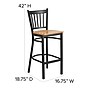 Flash Furniture HERCULES Series Traditional Metal Vertical Back Restaurant Barstool, Black/Natural Wood (XUDG6R6BVRTNATW)~#|#~sp81615451_sc7