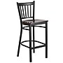 Flash Furniture HERCULES Series Traditional Metal Vertical Back Restaurant Barstool, Black/Walnut Wood (XUDG6R6BVRTWALW)~#|#~sp81615452_sc7