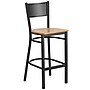 Flash Furniture HERCULES Series Traditional Metal Grid Back Restaurant Barstool, Black/Natural Wood (XUDG616GRDBNATW)~#|#~sp81615481_sc7