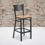 Flash Furniture HERCULES Series Traditional Metal Grid Back Restaurant Barstool, Black/Natural Wood (XUDG616GRDBNATW)~#|#~sp81615482_sc7
