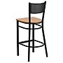Flash Furniture HERCULES Series Traditional Metal Grid Back Restaurant Barstool, Black/Natural Wood (XUDG616GRDBNATW)~#|#~sp81615484_sc7