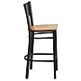 Flash Furniture HERCULES Series Traditional Metal Grid Back Restaurant Barstool, Black/Natural Wood (XUDG616GRDBNATW)~#|#~sp81615485_sc7
