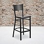 Flash Furniture HERCULES Series Traditional Metal Grid Back Restaurant Barstool, Black/Walnut Wood (XUDG616GRDBWALW)~#|#~sp81615487_sc7