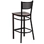 Flash Furniture HERCULES Series Traditional Metal Grid Back Restaurant Barstool, Black/Walnut Wood (XUDG616GRDBWALW)~#|#~sp81615489_sc7