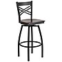 Flash Furniture HERCULES Series Traditional Metal X-Back Barstool, Black/Walnut (XU6F8BXSWVWAW)~#|#~sp81615502_sc7