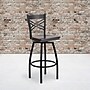 Flash Furniture HERCULES Series Traditional Metal X-Back Barstool, Black/Walnut (XU6F8BXSWVWAW)~#|#~sp81615503_sc7