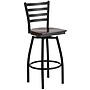Flash Furniture HERCULES Series Traditional Metal Ladder Back Barstool, Black/Walnut (XU6F8BLDSWVWAW)~#|#~sp81615517_sc7