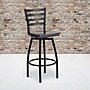 Flash Furniture HERCULES Series Traditional Metal Ladder Back Barstool, Black/Walnut (XU6F8BLDSWVWAW)~#|#~sp81615518_sc7