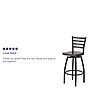 Flash Furniture HERCULES Series Traditional Metal Ladder Back Barstool, Black/Walnut (XU6F8BLDSWVWAW)~#|#~sp81615520_sc7