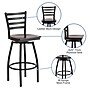 Flash Furniture HERCULES Series Traditional Metal Ladder Back Barstool, Black/Walnut (XU6F8BLDSWVWAW)~#|#~sp81615521_sc7