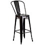 Flash Furniture Kai Contemporary Metal Slat Back Bar Stool, Black-Antique Gold (CH3132030GBBQ)~#|#~sp81615522_sc7