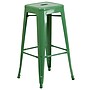 Flash Furniture Kai Industrial Galvanized Steel Barstool without Back, Green (CH3132030GN)~#|#~sp81615563_sc7