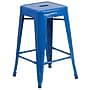 Flash Furniture Kai Industrial Galvanized Steel Counter Stool without Back, Blue (CH3132024BL)~#|#~sp81615565_sc7