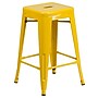 Flash Furniture Kai Industrial Galvanized Steel Counter Stool without Back, Yellow (CH3132024YL)~#|#~sp81615566_sc7