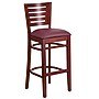 Flash Furniture Darby Series Traditional Wood Slat Back Restaurant Barstool, Mahogany Wood/Burgundy (XUDGW018BMABGV)~#|#~sp81615587_sc7