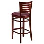 Flash Furniture Darby Series Traditional Wood Slat Back Restaurant Barstool, Mahogany Wood/Burgundy (XUDGW018BMABGV)~#|#~sp81615589_sc7