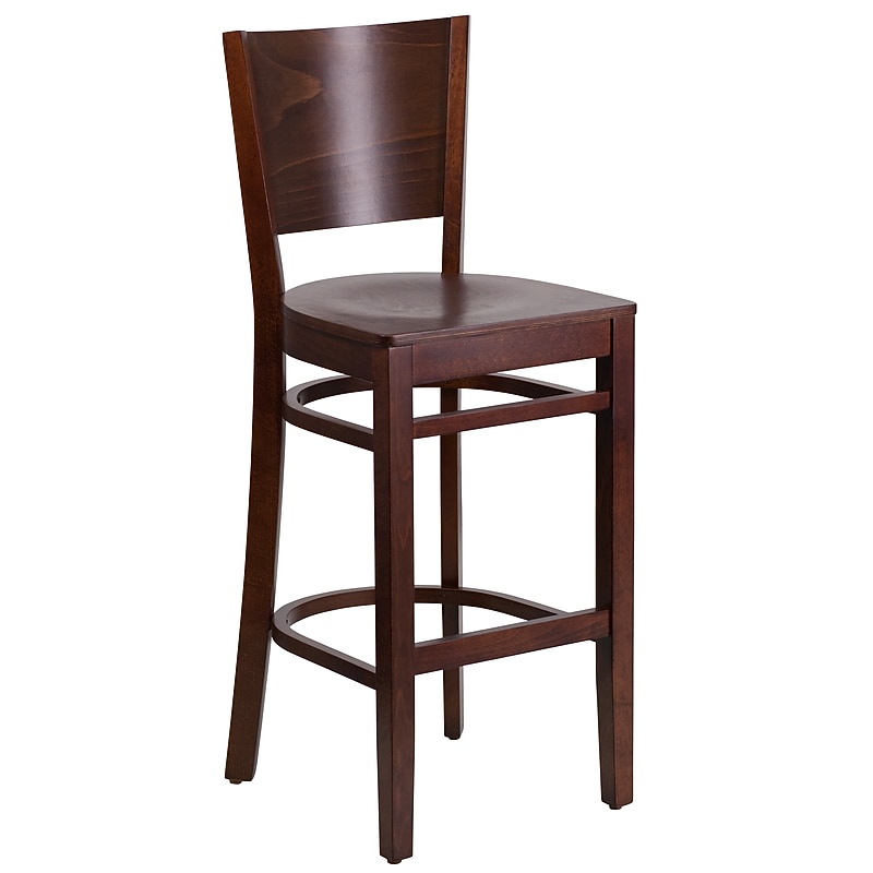 Flash Furniture Lacey Series Traditional Wood Full Back Restaurant Barstool, Walnut Wood (XUDGW094BWA) image 1
