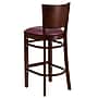 Flash Furniture Lacey Series Traditional Wood Full Back Restaurant Barstool, Walnut Wood/Burgundy (XUDGW094BWABGV)~#|#~sp81615610_sc7