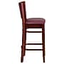 Flash Furniture Lacey Series Traditional Wood Full Back Restaurant Barstool, Mahogany Wood/Burgundy (XUDGW094BMABGV)~#|#~sp81615636_sc7