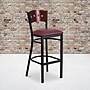 Flash Furniture HERCULES Series Traditional Metal Square Back Restaurant Barstool, Black/Mahogany Wood/Burgundy (XUDG515MAHBBGV)~#|#~sp81615672_sc7