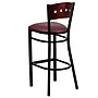 Flash Furniture HERCULES Series Traditional Metal Square Back Restaurant Barstool, Black/Mahogany Wood/Burgundy (XUDG515MAHBBGV)~#|#~sp81615674_sc7