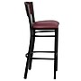 Flash Furniture HERCULES Series Traditional Metal Square Back Restaurant Barstool, Black/Mahogany Wood/Burgundy (XUDG515MAHBBGV)~#|#~sp81615675_sc7