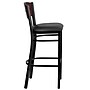 Flash Furniture HERCULES Series Traditional Metal Square Back Restaurant Barstool, Black/Mahogany Wood (XUDG515MAHBBKV)~#|#~sp81615680_sc7