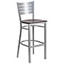 Flash Furniture HERCULES Series Traditional Metal Slat Back Restaurant Barstool, Silver/Mahogany Wood (XUDG60402BMAW)~#|#~sp81615681_sc7