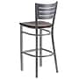 Flash Furniture HERCULES Series Traditional Metal Slat Back Restaurant Barstool, Silver/Mahogany Wood (XUDG60402BMAW)~#|#~sp81615684_sc7