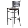 Flash Furniture HERCULES Series Traditional Metal Slat Back Restaurant Barstool, Silver/Walnut Wood (XUDG60402BWAW)~#|#~sp81615694_sc7