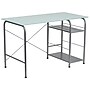 Flash Furniture 47" Glass Computer Desks Silk, White/Silver (NANWK086)~#|#~sp81615737_sc7