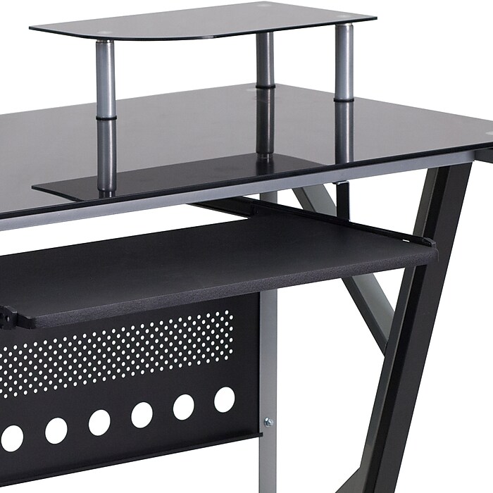 Staples desk with keyboard tray discount
