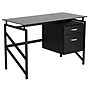 Flash Furniture 46" Glass Glass Computer Desks Black (NANWK036)~#|#~sp81615755_sc7